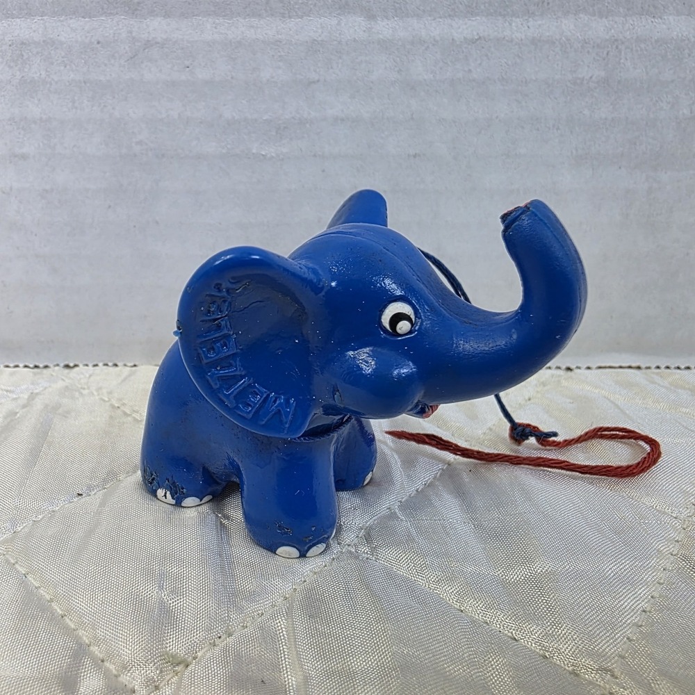 Vintage Metzeler Blue‎ Elephant German Tire Tyre Advertisement Ornament Figurine